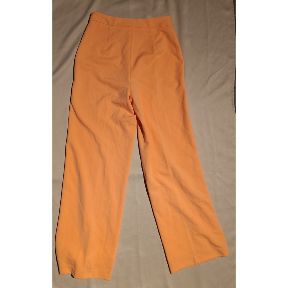 DKNY Wide Leg Pants Size 4 High Waist Orange Pleated Front Office Workwear NWOT - Picture 4 of 4